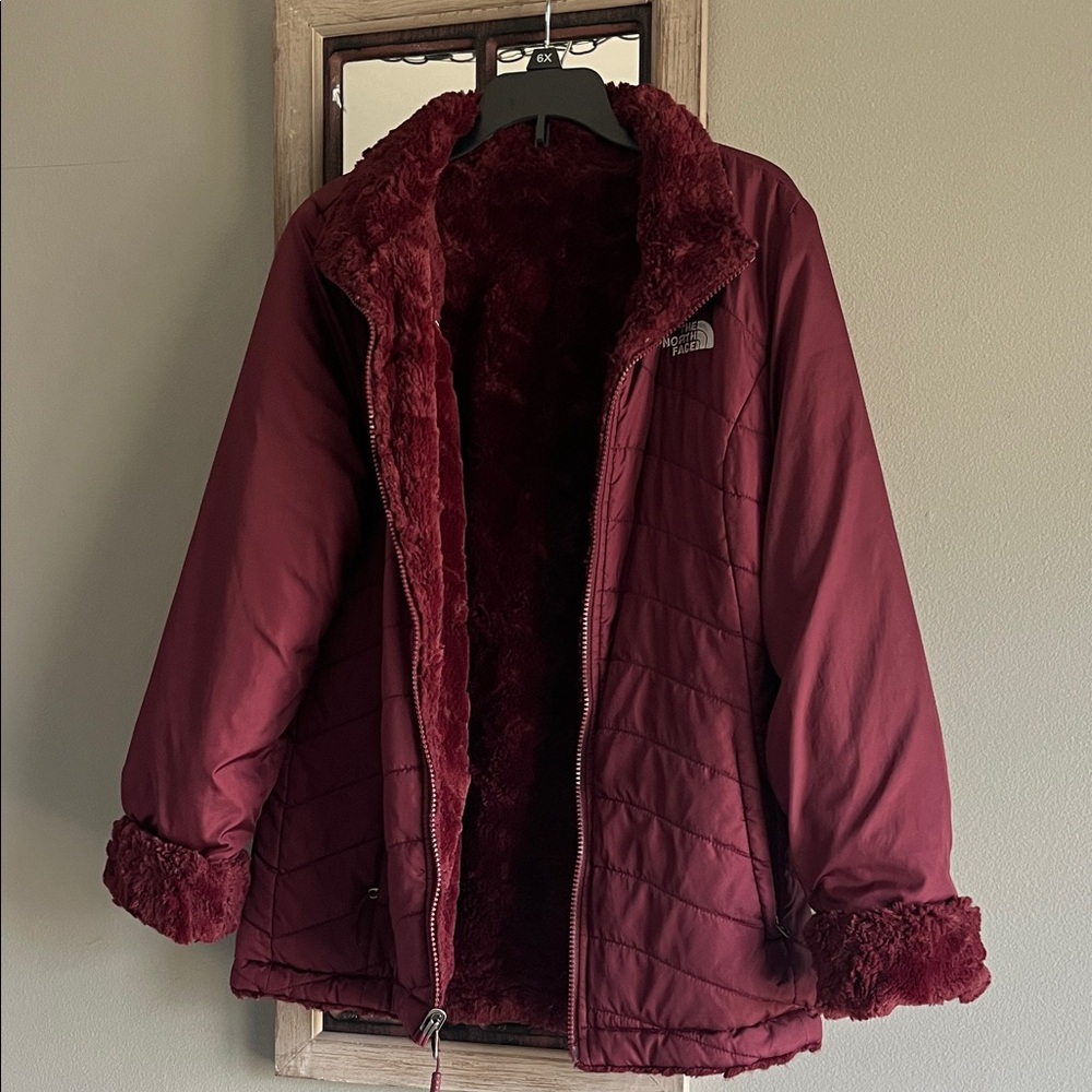 The North Face Maroon Fleece-Lined Jacket